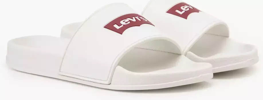 Мюли Levi's "JUNE BATWING VB S", летняя обувь, тапочки с надписью-логотипом, удобная форма, белый
