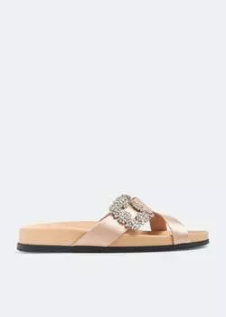 Мюли Manolo Blahnik Chilanghi Flat, бежевый