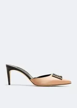 Мюли Manolo Blahnik Latexamu Satin, бежевый