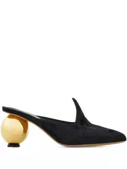 Мюли на каблуке Ferragamo, черный