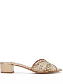 Мюли с квадратным носком Aquazzura, золотой