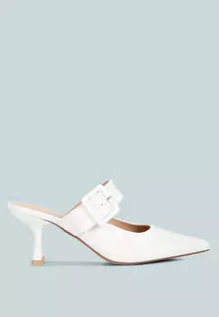 Мюли shein star slim на блочном каблуке London Rag, белый