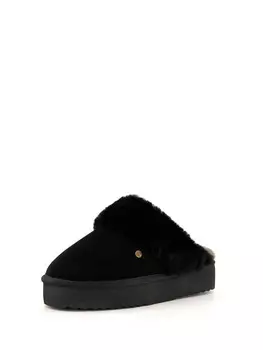 Мюли Warmbat Hausschuhe Flurry Suede Plateau, черный