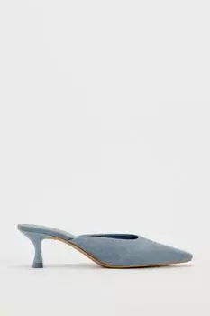 Мюли Zara Suede High Heel, синий