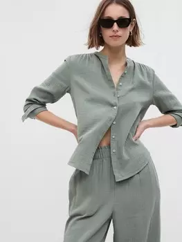 Муслиновая рубашка Gap, зеленый