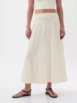 Муслиновая юбка макси Gap, белый