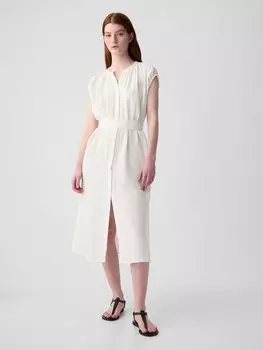 Муслиновое платье миди Gap, белый