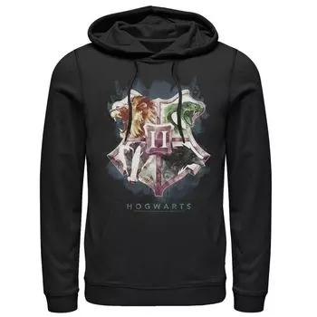 Мужская акварельная толстовка с гербом Гарри Поттера и Хогвартса Harry Potter