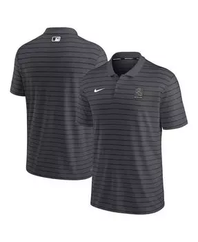 Мужская антрацитовая рубашка-поло из пике chicago white sox authentic collection в полоску Nike