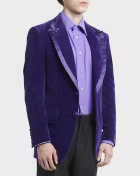Мужская бархатная коктейльная куртка Atticus Compact TOM FORD, цвет Purple