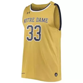 Мужская баскетбольная майка Under Armour № 33 Gold Notre Dame Fighting Irish College