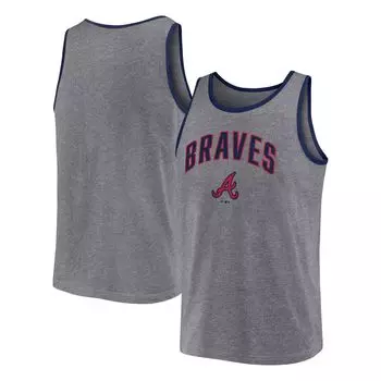 Мужская базовая майка Atlanta Braves с фирменным логотипом Heather Grey Fanatics