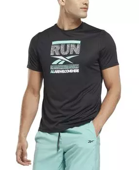 Мужская беговая футболка speedwick с рисунком Reebok, черный