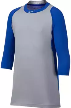Мужская бейсбольная рубашка с рукавом Nike Pro Cool Reglan, цвет Royal/Grey