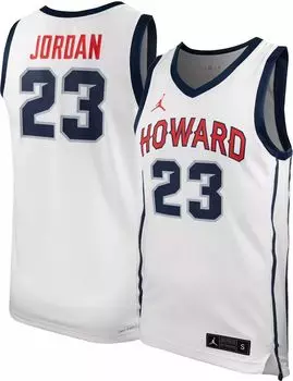 Мужская белая баскетбольная майка Jordan Howard Bison Michael Jordan № 23 Dri-FIT
