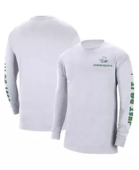 Мужская белая футболка с длинным рукавом oregon ducks heritage max 90 Nike, белый