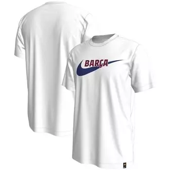 Мужская белая футболка с логотипом Barcelona Swoosh Nike