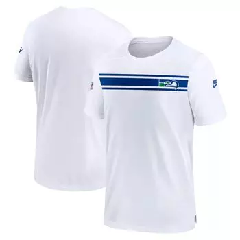 Мужская белая футболка Seattle Seahawks Throwback Sideline Coaches Performance Nike