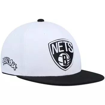 Мужская белая кепка Mitchell & Ness Brooklyn Nets Core Side Snapback