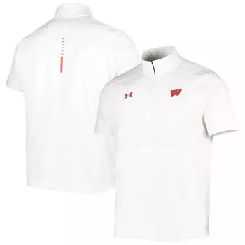 Мужская белая куртка на молнии Wisconsin Badgers Motivate 2.0 Under Armour