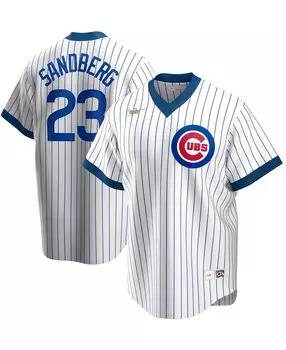 Мужская белая майка игрока Ryne Sandberg Chicago Cubs Home Cooperstown Collection Nike