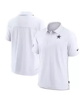 Мужская белая рубашка-поло dallas cowboys sideline lockup performance Nike, белый