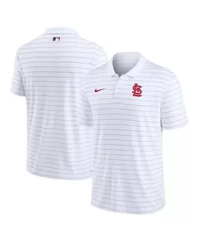 Мужская белая рубашка-поло St. Louis Cardinals Authentic Collection Victory в полоску Nike