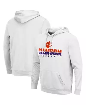 Мужская белая толстовка с капюшоном clemson tigers lantern Colosseum, белый