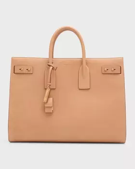 Мужская большая кожаная большая сумка Sac De Jour Saint Laurent
