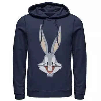 Мужская большая толстовка с капюшоном Looney Tunes Bugs Bunny Smiling Licensed Character