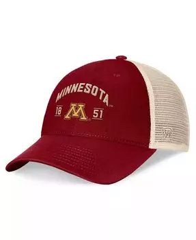 Мужская бордовая регулируемая кепка Minnesota Golden Gophers Heritage Waylon Trucker Top Of The World, красный
