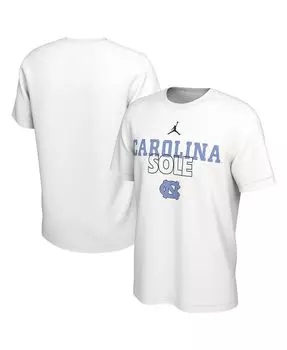 Мужская брендовая белая футболка North Carolina Tar Heels On Court Bench Jordan