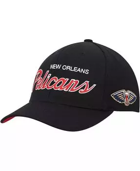Мужская черная эластичная бейсболка New Orleans Pelicans MVP Team Script 2.0 Mitchell & Ness, черный