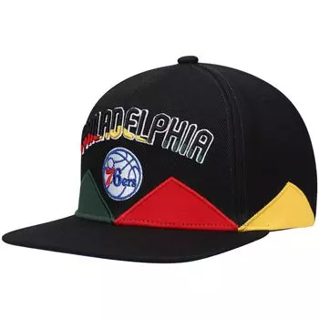 Мужская черная бейсболка Mitchell & Ness Philadelphia 76ers, черная бейсболка History Month