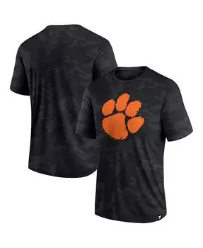 Мужская черная фирменная футболка с камуфляжным логотипом Clemson Tigers Fanatics, черный