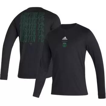 Мужская черная футболка с длинным рукавом Austin FC Club adidas