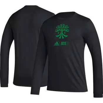 Мужская черная футболка с длинным рукавом Austin FC Icon adidas