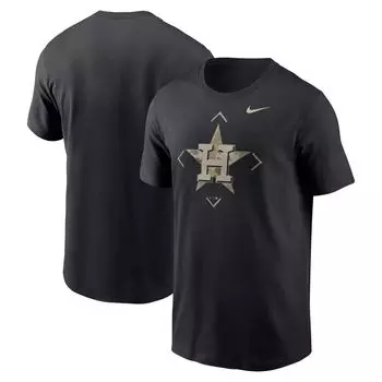 Мужская черная футболка с камуфляжным логотипом Nike Houston Astros