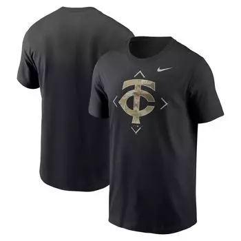 Мужская черная футболка с камуфляжным логотипом Nike Minnesota Twins