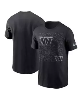 Мужская черная футболка washington commanders rflctv Nike, черный