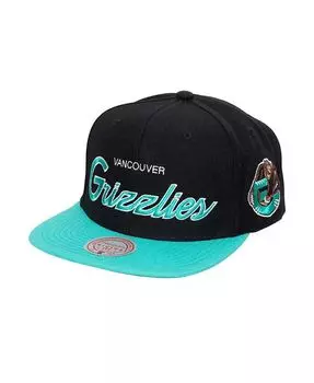 Мужская черная кепка Snapback Vancouver Grizzlies Hardwood Classics MVP Team Script 2.0 Mitchell & Ness, черный