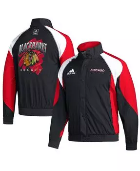 Мужская черная куртка chicago blackhawks reverse retro 2.0 full-snap adidas, черный