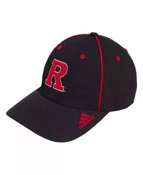 Мужская черная регулируемая шляпа Rutgers Scarlet Knights в раздевалке для спортсменов с напуском Adidas, черный