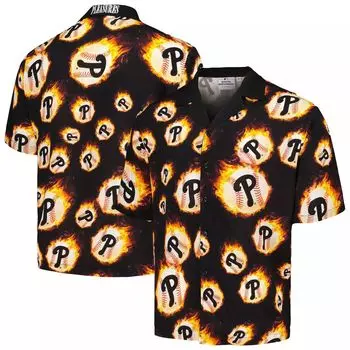 Мужская черная рубашка на пуговицах Philadelphia Phillies Flame Fireball