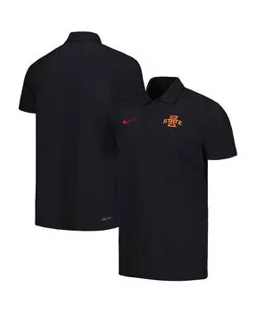 Мужская черная рубашка-поло Iowa State Cyclones Sideline Nike, черный