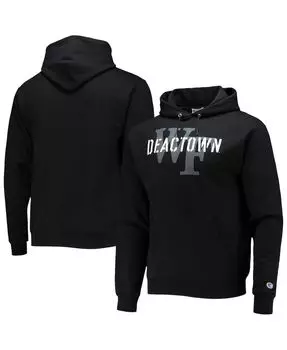 Мужская черная толстовка с капюшоном wake forest demon deacons deactown Champion, черный