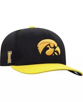 Мужская черная, золотистая двухцветная кепка Iowa Hawkeyes Reflex Hybrid Tech Flex Top of the World