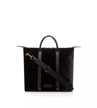 Мужская дорожная сумка Tom Ford с ручкой коричневого цвета