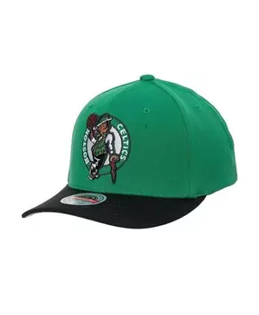 Мужская двухцветная эластичная бейсболка Kelly Green, черная Boston Celtics MVP Team 2.0 Mitchell & Ness