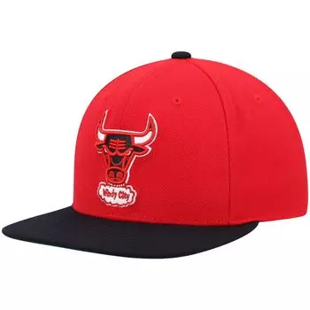 Мужская двухцветная бейсболка Snapback 2.0 Mitchell & Ness Red/Black Chicago Bulls Hardwood Classics Team